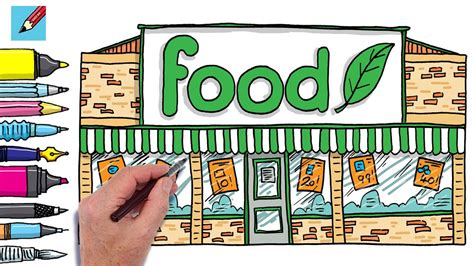 a simple drawing|a simple drawing of grocery.